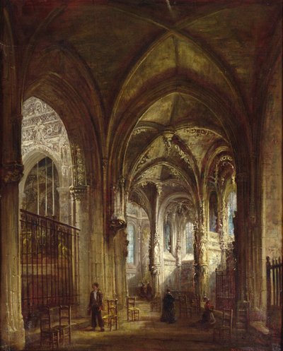 Interiör i kyrkan St Pierre, Caen, 1861 av Francois d