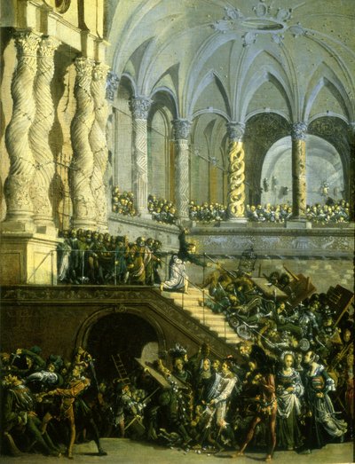Kristus driver ut låntagarna från templet av Francois de Nome