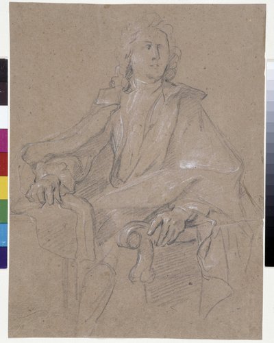 Porträtt av Jules Hardouin Mansart (1645-1708) (olja på duk) av Francois de Troy