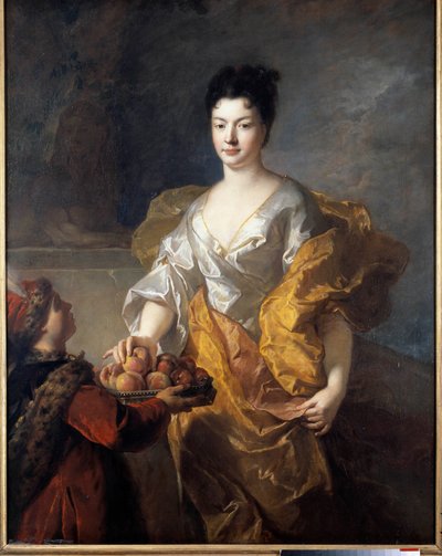 Porträtt av hertiginnan av The Force. Målning av Francois De Troy (1645 - 1730) av Francois de Troy