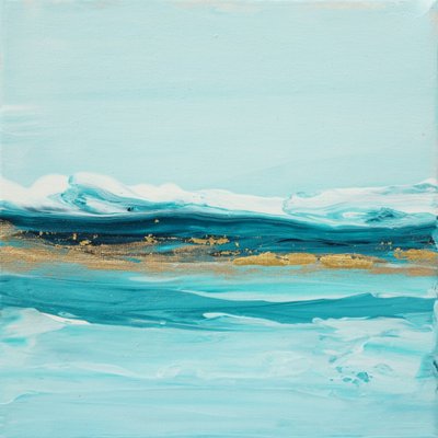 Aqua Gold Waves av Françoise Wattré