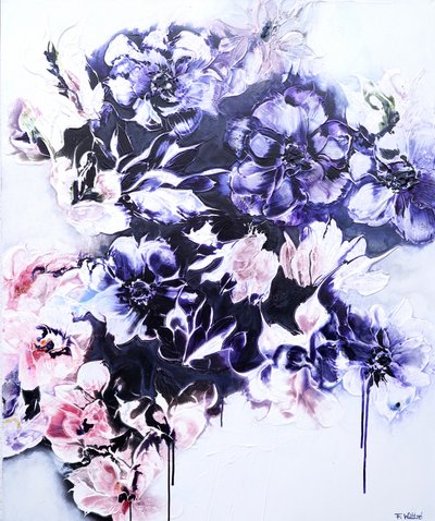 Mörk blomsterkaskad av Françoise Wattré
