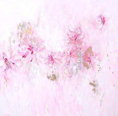 Mjukt rosa guldblommor av Françoise Wattré