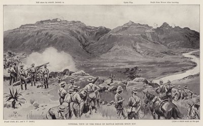 Allmän bild av stridsfältet före Spion Kop (litho) av Frank (after) Dadd