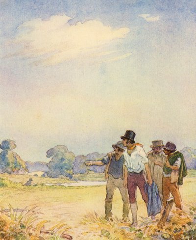 Illustration för The Scholar-Gipsy av Matthew Arnold (litho i färg) av Frank Adams