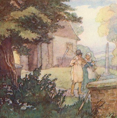 Illustration för The Scholar-Gipsy av Matthew Arnold (litho i färg) av Frank Adams