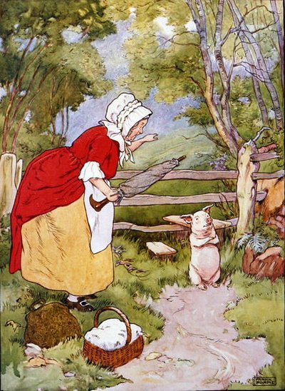 Illustration från "The Beautiful Book of Nursery Rhymes, Stories and Pictures", publicerad av Blackie & Son (färg litho) av Frank Adams