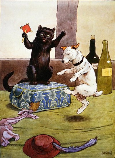 Illustration från "The Beautiful Book of Nursery Rhymes, Stories and Pictures", utgiven av Blackie & Son (färglitografi). av Frank Adams