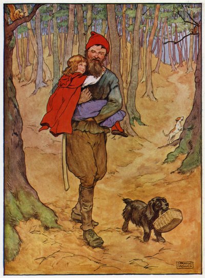 Rödluvan (färg litho) av Frank Adams