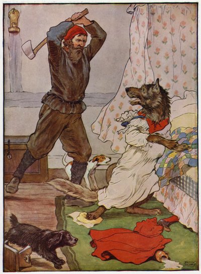 Rödluvan (färg litho) av Frank Adams