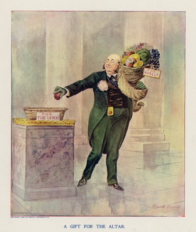 En gåva till altaret (färglitografi) av Frank Beard