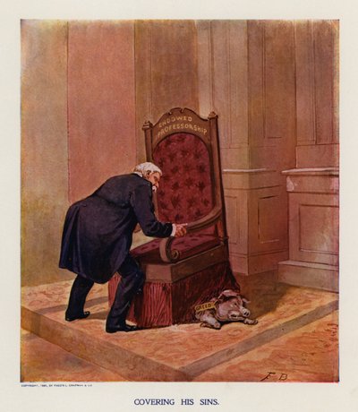 Att dölja sina synder (färglitografi) av Frank Beard