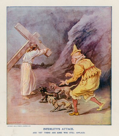 Otrohetens attack (färglitografi) av Frank Beard