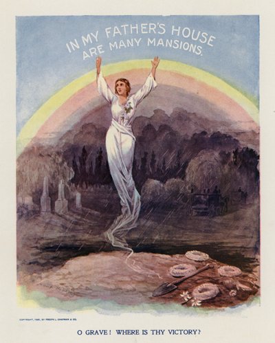 O Grave! Var är din seger (färglitografi) av Frank Beard