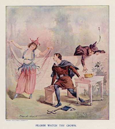 Pilgrim vakta din krona (färglitografi) av Frank Beard