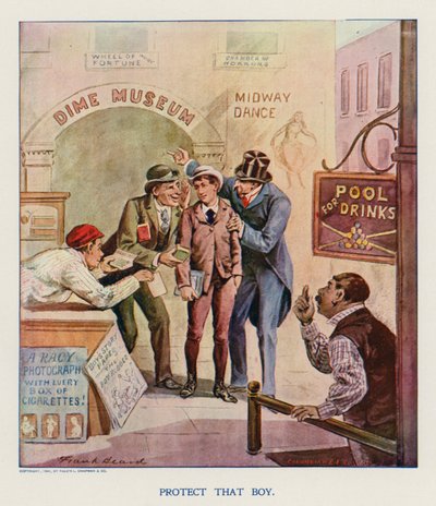 Skydda den där pojken (färglitografi) av Frank Beard