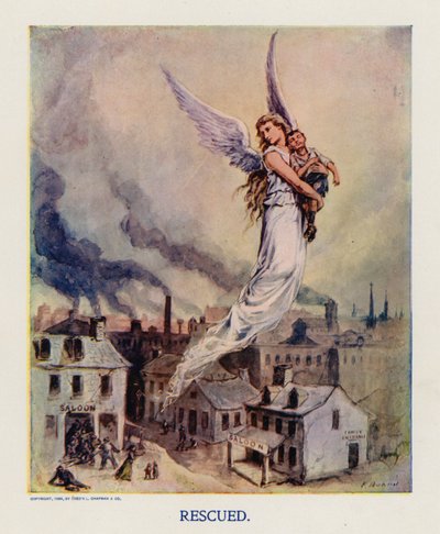 Räddad (färglitografi) av Frank Beard