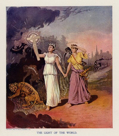 Världens ljus (färglitografi) av Frank Beard