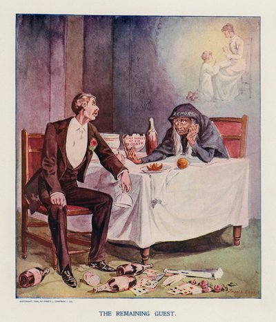 Den kvarvarande gästen (färglitografi) av Frank Beard