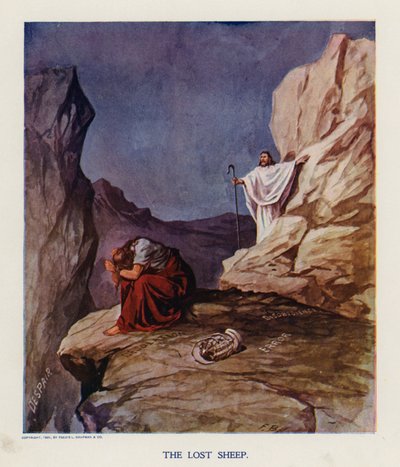 Det borttappade fåret (färglitografi) av Frank Beard