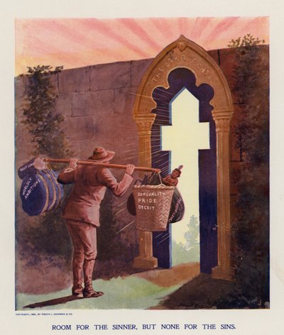 Den raka porten (färglitografi) av Frank Beard