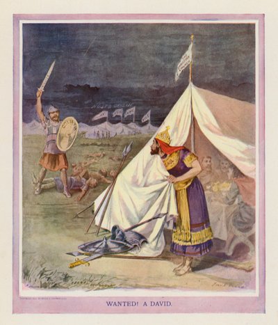 Efterlyses! A David (färglitografi) av Frank Beard