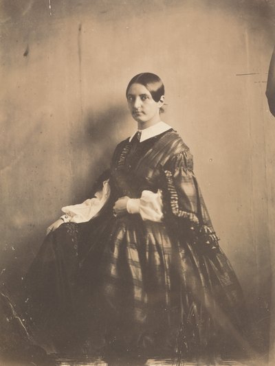 Porträtt av en kvinna,ca. 1850 (foto) av Frank Chauvassaigne