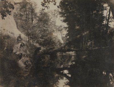 Landskap med sittande figur på bäckbanken, ca. 1856. av Frank Chauvassaignes
