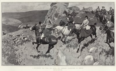 En lyckad dag med Devon och Somerset Staghounds på Exmoor (litho) av Frank Craig