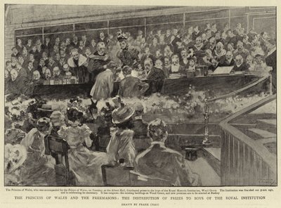 Prinsessan av Wales och frimurarna, utdelningen av priser till pojkar från Royal Institution av Frank Craig