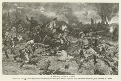 A Highland Charge nära Ypres, första världskriget av Frank Dadd