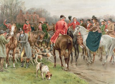 En vintermorgon, från Pears Annual, 1908 (wc på papper) av Frank Dadd