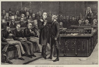 Arrestering av Bradlaugh i underhuset av Frank Dadd