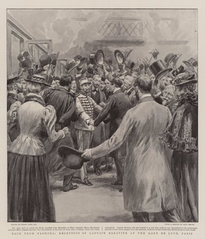 Tillbaka från Fashoda, mottagning av kapten Baratier på Gare de Lyon, Paris av Frank Dadd