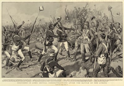 Brothers in Arms, ömsesidiga gratulationer efter slaget vid Atbara av Frank Dadd