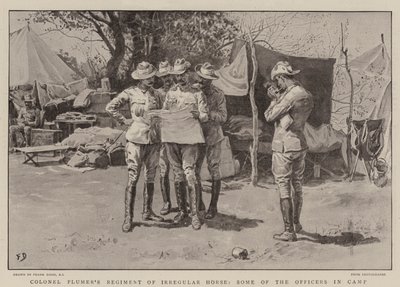Överste Plumers regemente av oregelbundna hästar, några av officerarna i lägret. av Frank Dadd