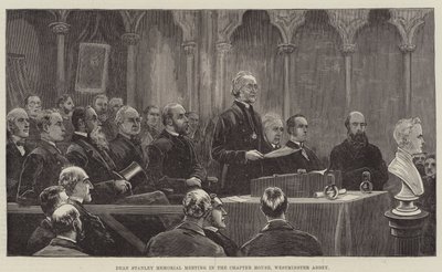 Möte till minne av Dean Stanley i kapitelsalen, Westminster Abbey av Frank Dadd