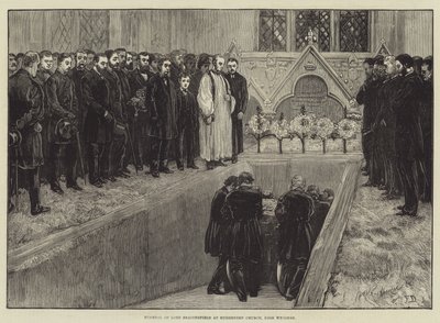 Lord Beaconsfields begravning i Hughenden Church, High Wycombe av Frank Dadd