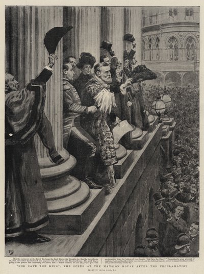Gud bevare kungen, scenen i herrgården efter proklamationen av Frank Dadd