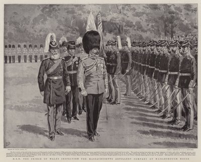 HKH Prinsen av Wales inspekterar Massachusetts Artillery Company i Marlborough House av Frank Dadd