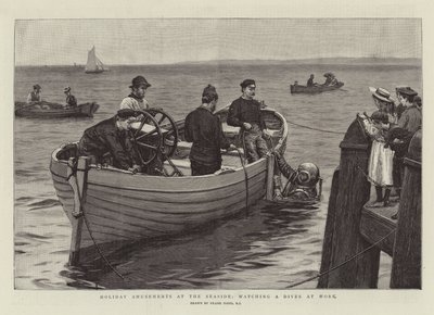 Semesternöjen vid havet, titta på en dykare på jobbet av Frank Dadd