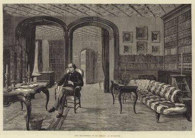 Lord Beaconsfield i sitt bibliotek i Hughenden av Frank Dadd