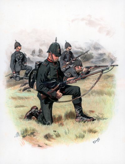 Marching Order, Kings Royal Rifle Corps, tidigare 60th Rifles, 1889. av Frank Dadd