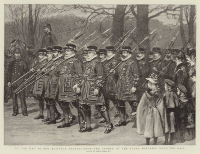 På väg till Hennes Majestäts salongen marscherar Guardets Yeomen nerför köpcentret av Frank Dadd