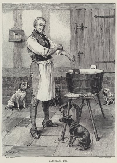 Lördagar Tub gravyr av Frank Dadd