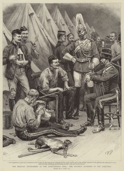 Militärturneringen vid Lantbrukshallen, Soldatkvarteren i Gallerierna av Frank Dadd