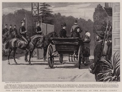 Drottningens besök på Rivieran, hennes majestäts ankomst till Hotel Cimiez av Frank Dadd