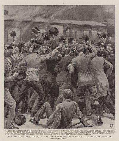 Sirdarens hemkomst, det för entusiastiska välkomnandet på Victoria Station av Frank Dadd