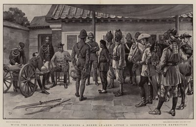 Med de allierade i Peking, undersöker en boxerledare efter en framgångsrik straffexpedition av Frank Dadd