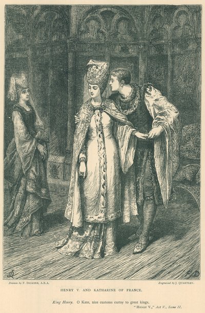 Illustration till Shakespeares Kung Henrik V av Frank Dicksee